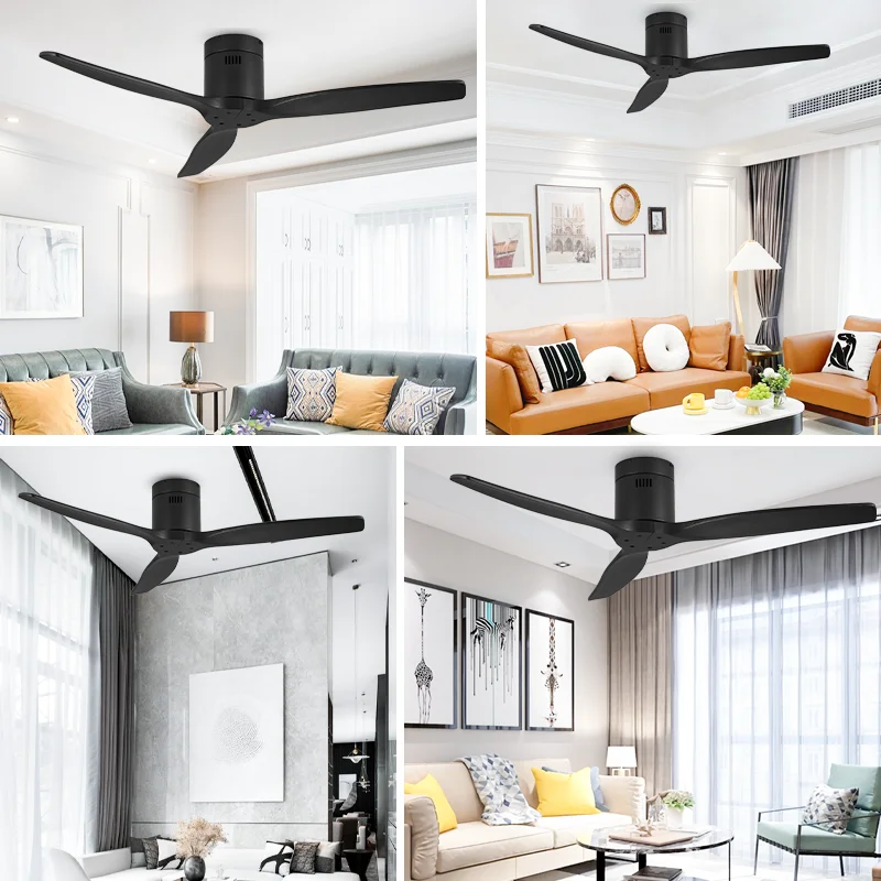 Modern Wood Finish DC Ceiling Fan. 3 Blades. Noiseless. Remote Control - Home Indoor Outdoor Cooling Fan - Image 5
