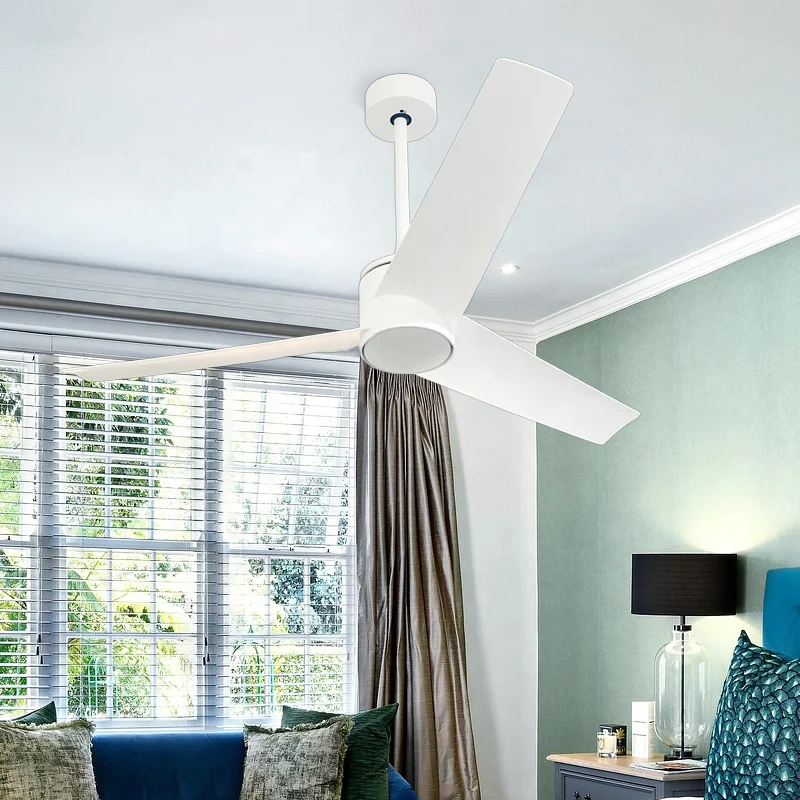 Modern 52 DC Motor LED Ceiling Light with Infinitely Dimmable ABS Blades Smart APP Control & Remote Fan White for Bedroom - Image 2