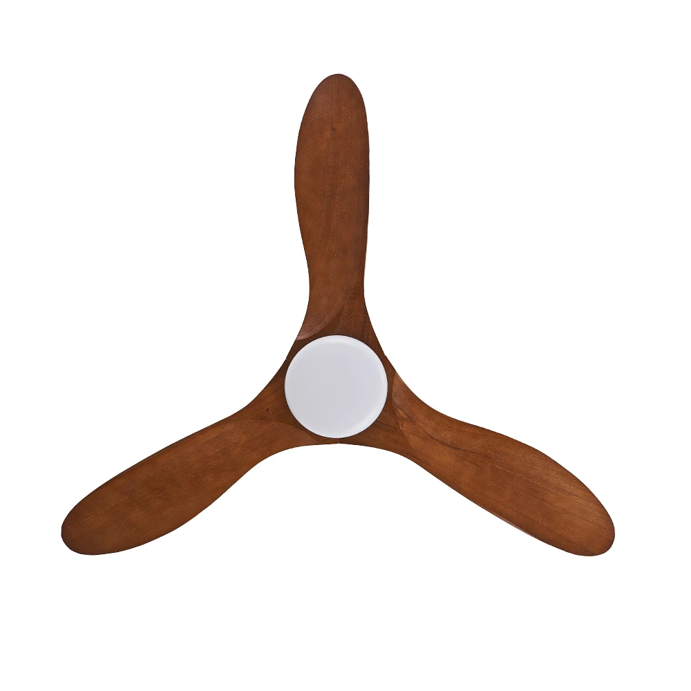 42 Inches Three Pcs Solid Wood Ceiling Fan Sand Nickel Black Color LED Warm Light Ceiling Fan for Bed Room - Image 3