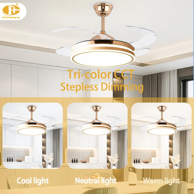 2025 Modern LED Ceiling Fan Retractable Blades. with Light. Remote Control. 42/48-Inch. 220V. for Living Room & Dining Room - Image 6