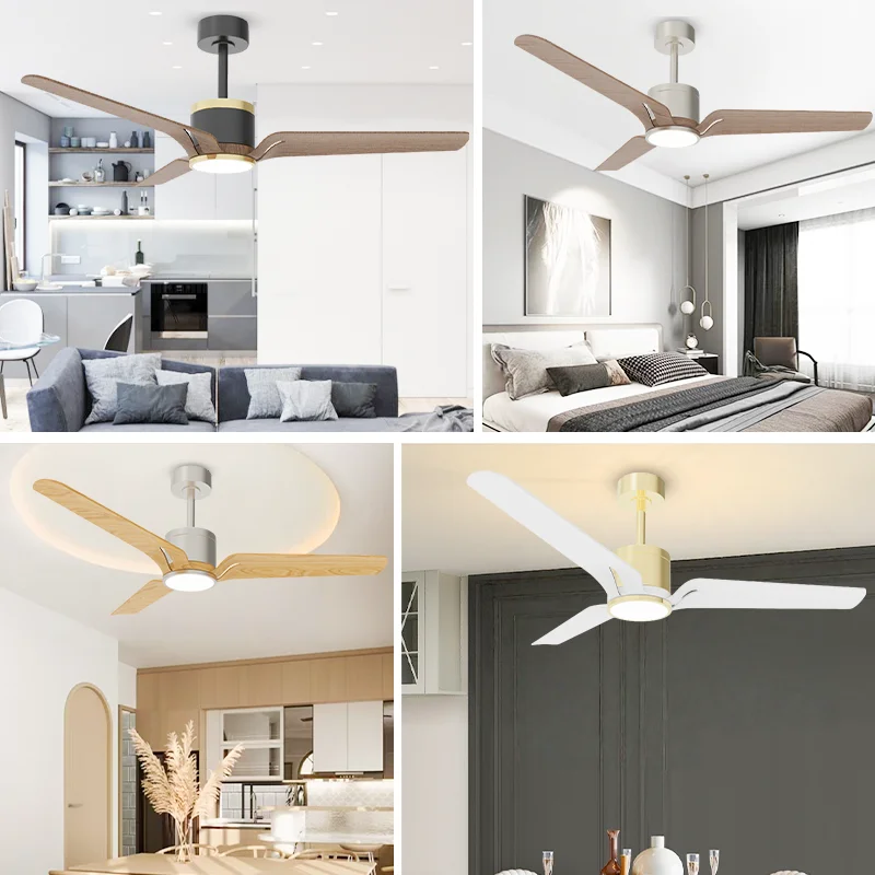 Modern Ceiling Fan with 3 Abs Wooden Blades Black Motor DC Motor Remote Control Quiet Operation for Living Room Home Decor - Image 6