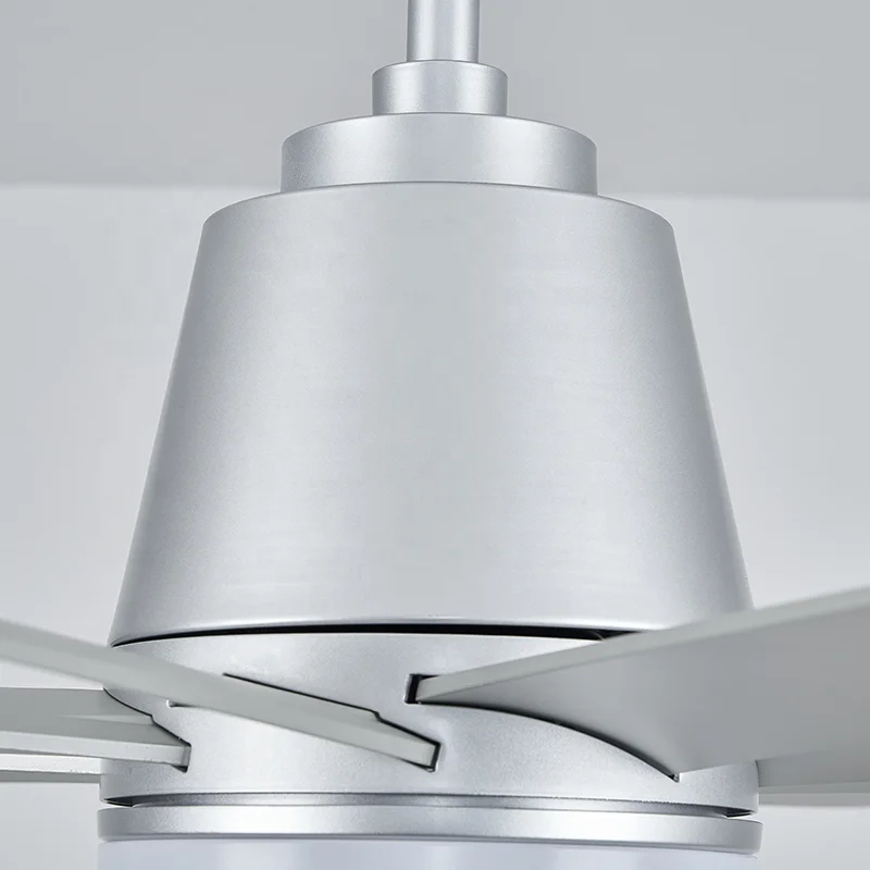 Industrial Style 8-Blade Metal DC Motor Silver LED Remote Control Ceiling Fans Traditional Design Dining Home Use - Image 6