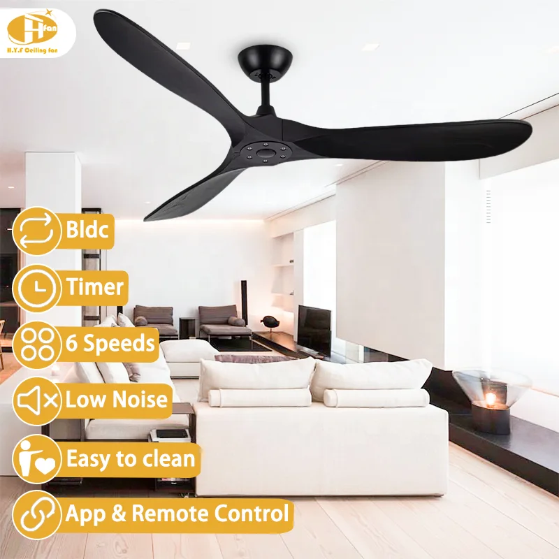 Ceiling Fan No Light. Full Function Remote Control. Classic Modern Style for Bedroom. Living Room and Indoor Home Decoration - Image 3