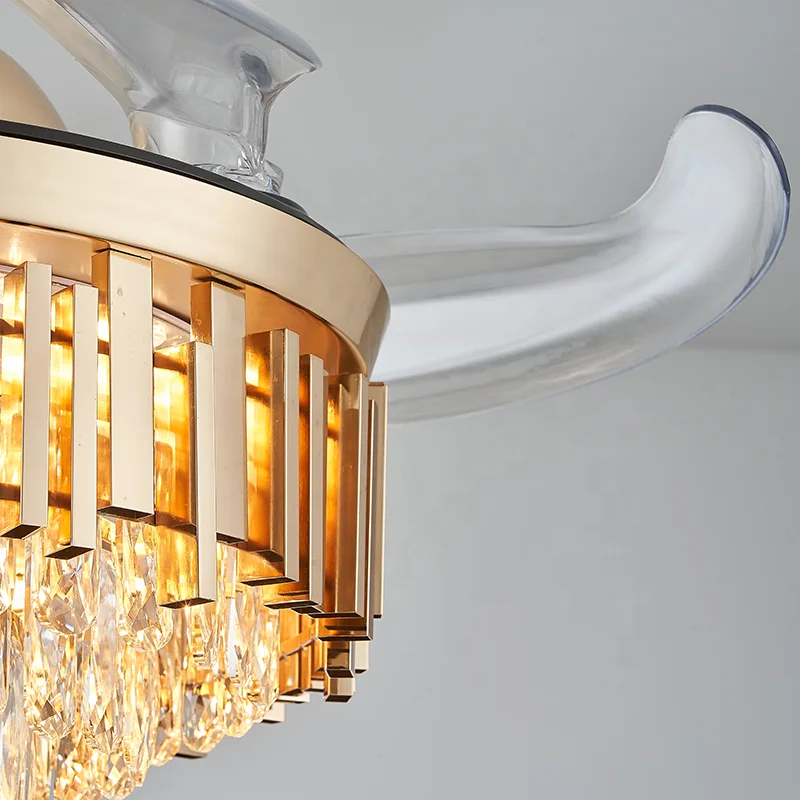 Luxury Chandelier LED Ceiling Fan with Light Remote Control Hotel Use BLDC Motor Energy Saving - Image 3