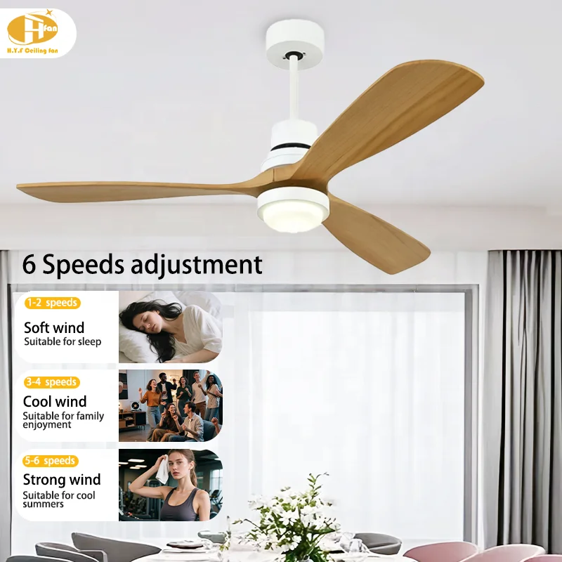 Hot Selling 52 Intelligent Mechanical Control Indoor Household Smart Ceiling Fans 3 Blade Wood Fan for Outdoor Garage Direct - Image 2