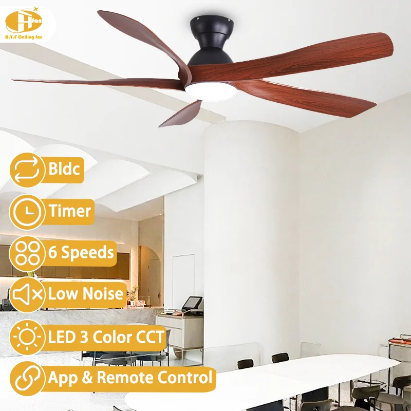 56'' Vintage Retro Ceiling Fan Light. Dimmable LED. Quiet Motor - CB CE Approved - 56'' Vintage Retro Indoor Ceiling Fan - Image 2