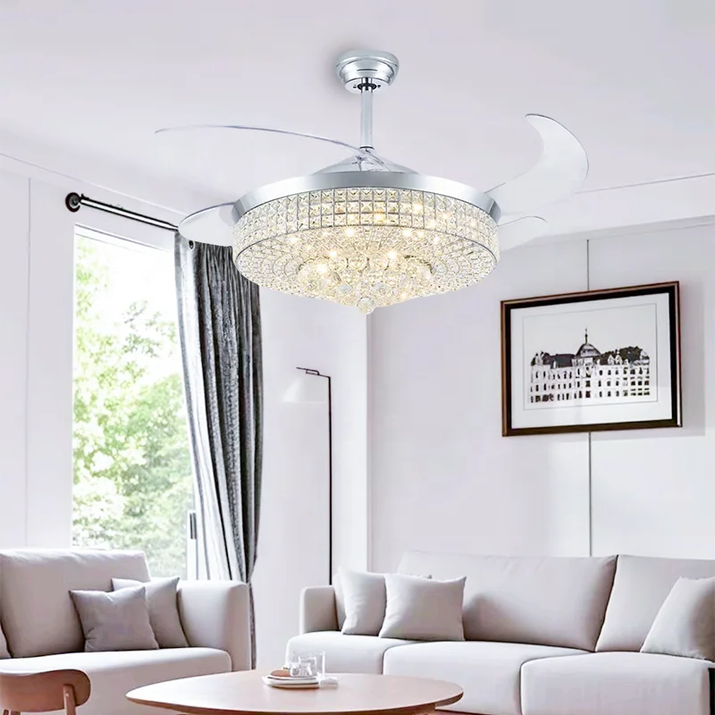 Hot Sale Modern Decorative 52 Inch Ceiling Fan with RGB LED Light Energy Saving Inverter DC Motor Black Gold Sand Nickel Color - Image 3