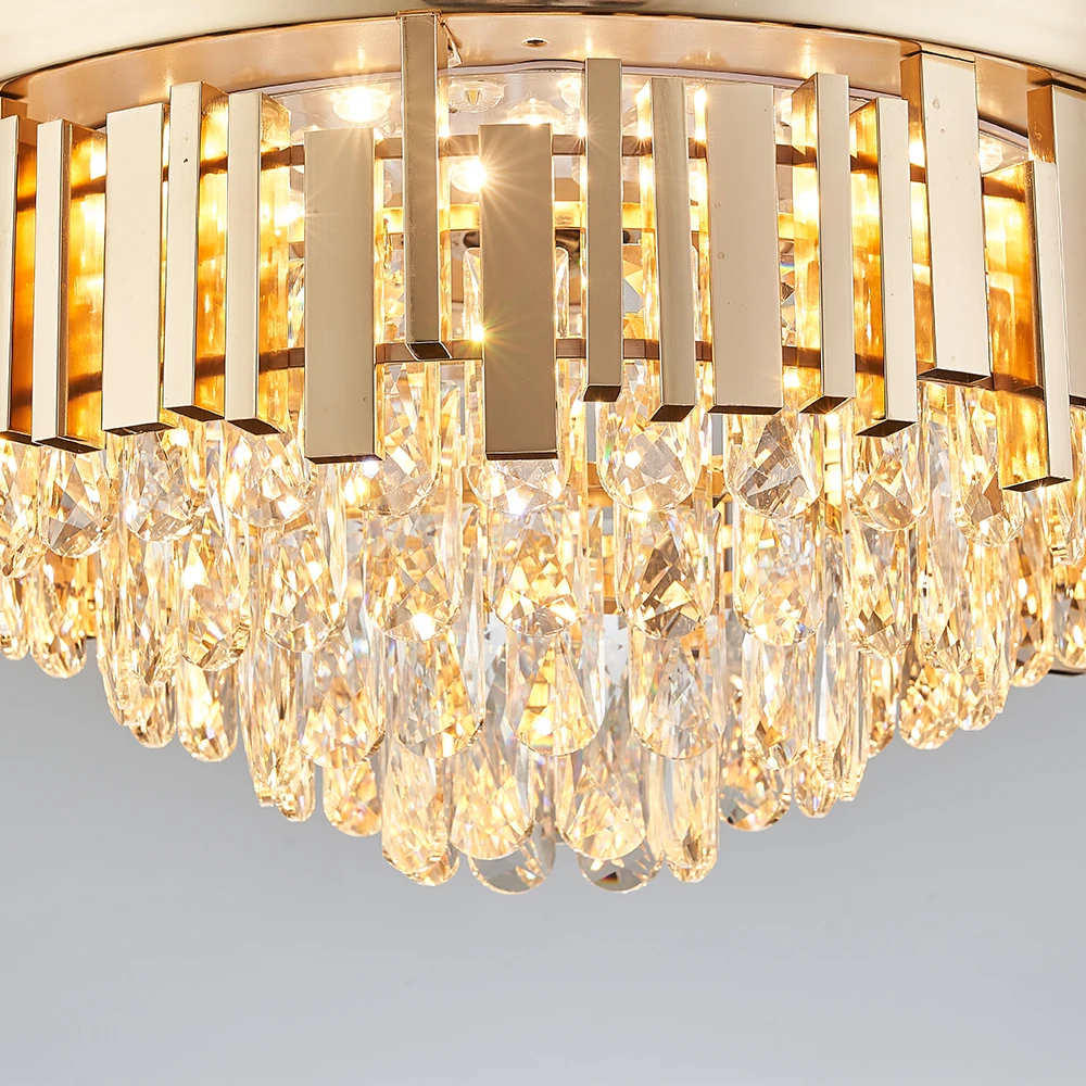 Factory Price Gold Crystal Ceiling Fan Silent Remote Control Six Speed Ceiling Fan with Warm Light - Image 4