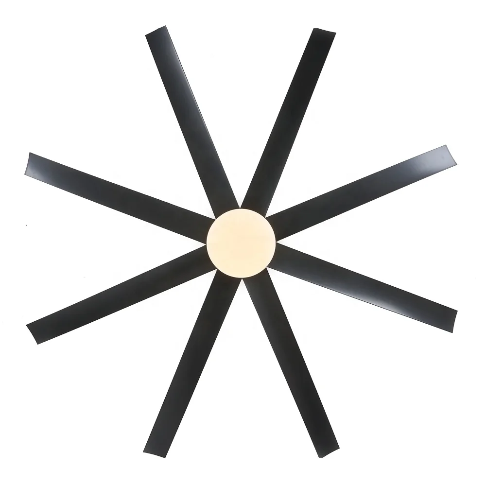 Factory Direct 60inch 72Inch LED Ceiling Fan with 8 Blades and 60W Black Iron Lamp Body BLDC Remote Control with Light - Image 3