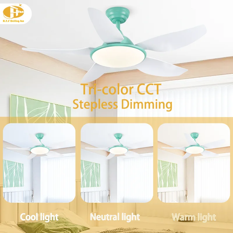 48/52'' Modern Quiet Ceiling Fan with Light. Dimmable LED. DC Motor - Smart Remote - 48/52'' Modern Silent Ceiling Fan Light - Image 6