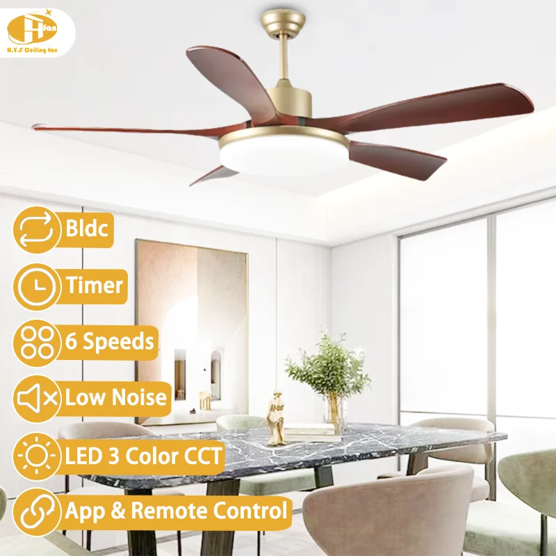 Retro Ceiling Fan Light for Home Dining Bedroom. Industrial Metal. Dimmable LED. Smart Remote -Indoor Decorative Fan Light - Image 2