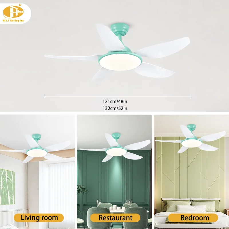 48/52'' Modern Quiet Ceiling Fan with Light. Dimmable LED. DC Motor - Smart Remote - 48/52'' Modern Silent Ceiling Fan Light - Image 3