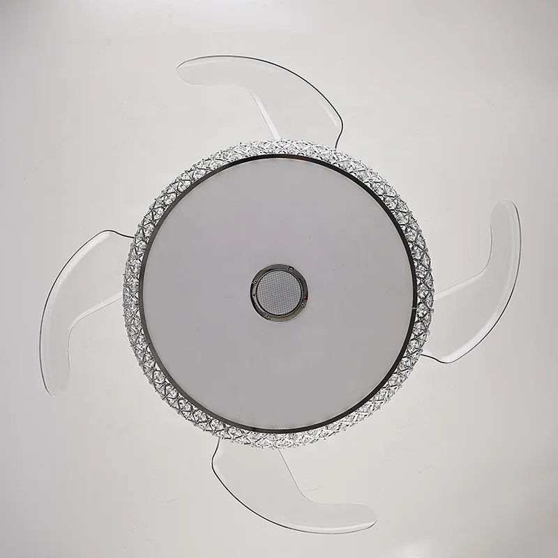 Modern Intelligent Dimmable RGB LED Light Sliver DC Retractable Ceiling Fan with Light and Remote for Living Room Bedroom Hotel - Image 6