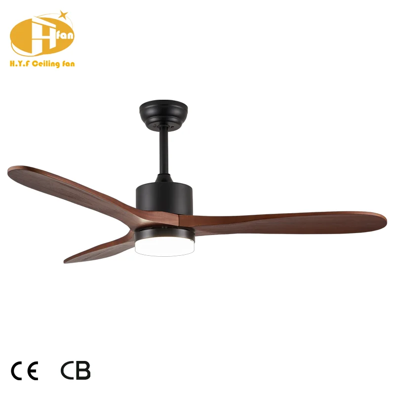 52 Inch Celling Fan 110V Smart Fan Lamp Solid Wood Iron Body Remote Control Ceiling Fan Ceiling Fan with LED Lights - Image 5