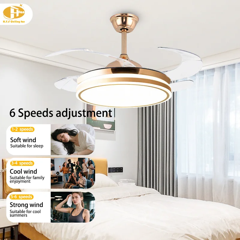 2025 Modern LED Ceiling Fan Retractable Blades. with Light. Remote Control. 42/48-Inch. 220V. for Living Room & Dining Room - Image 5