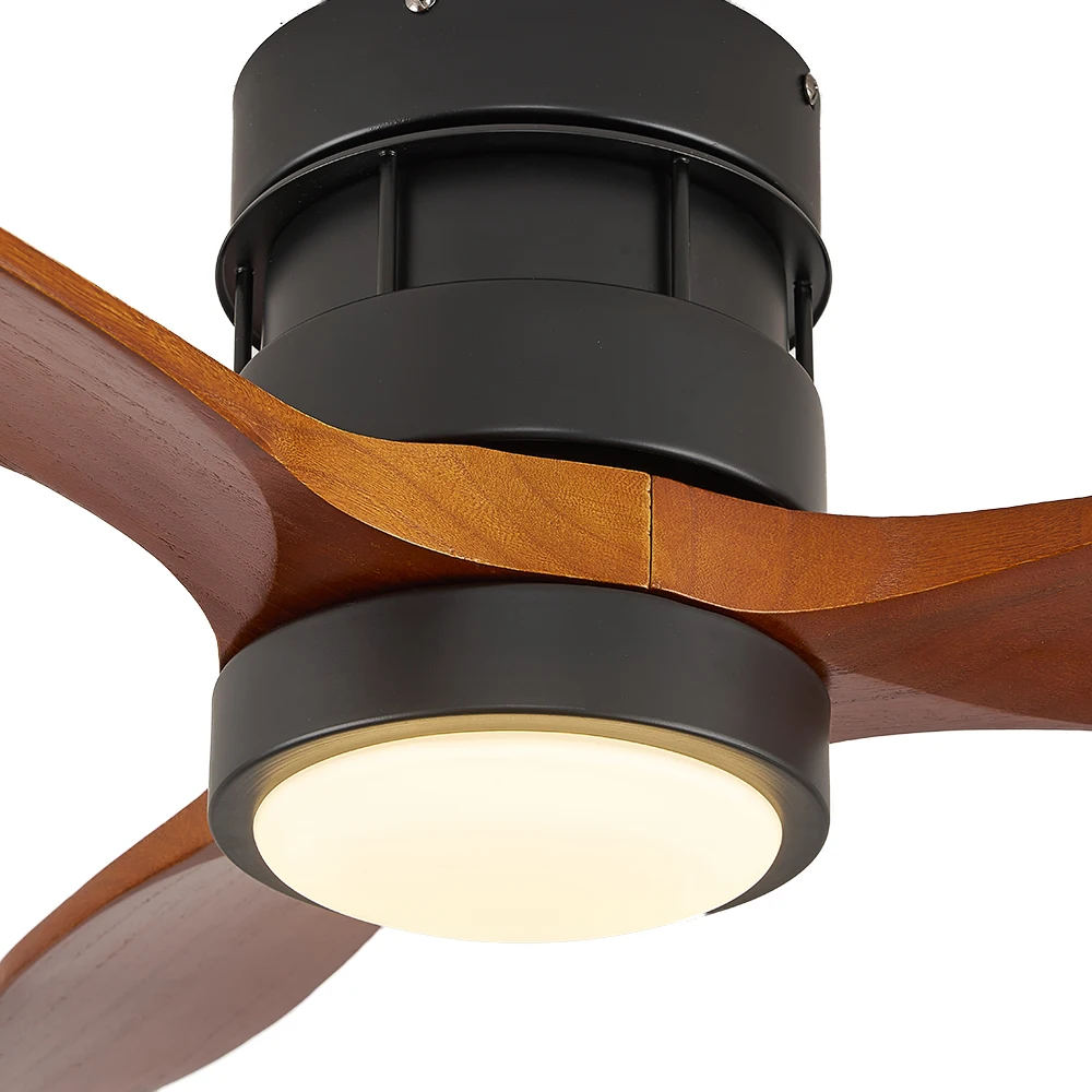 42/52 Inch Ceiling Fan with LED Lights Three Pcs Solid Wood Blades Remote Control Ceiling Fan - Image 5