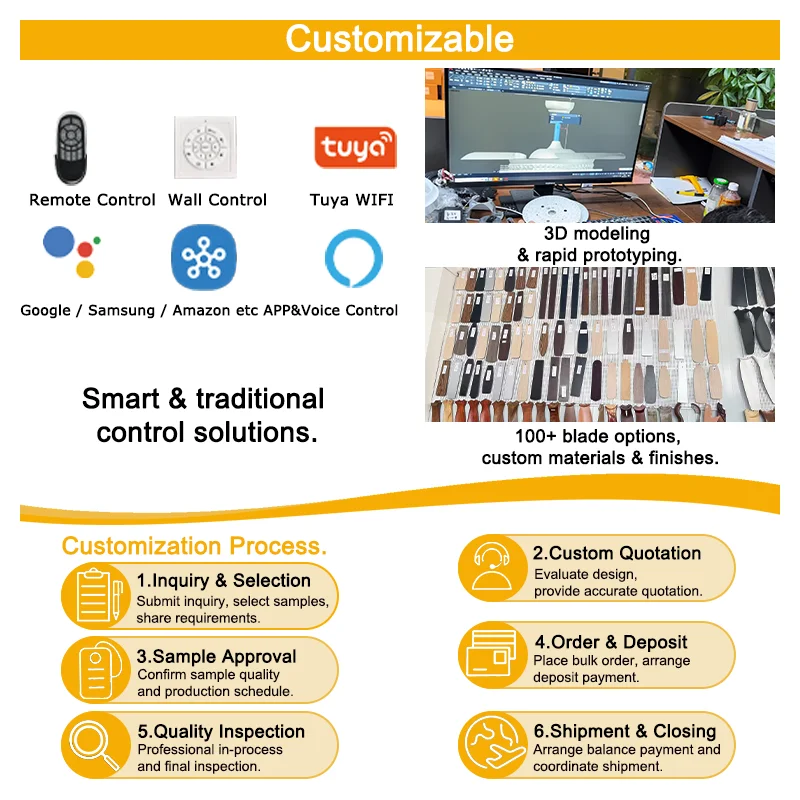 LED Ceiling Fan Wooden Leaves Remote Control Low Noise Modern Dimming Timing Speed Living Room Bedroom Dining Room Use Fan - Image 6
