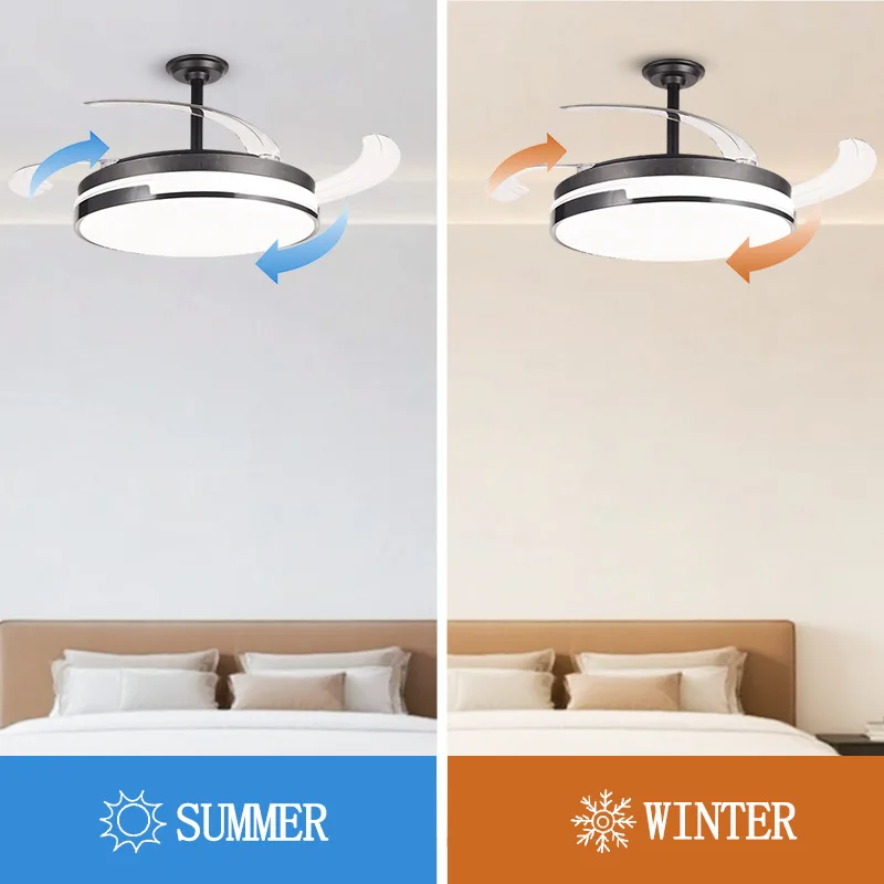 Hongyun Customizable Modern LED Light DC Motor Ceiling Fan 42 Inch Remote Control Wind Tune Cost-Effective for Home Restaurant - Image 2