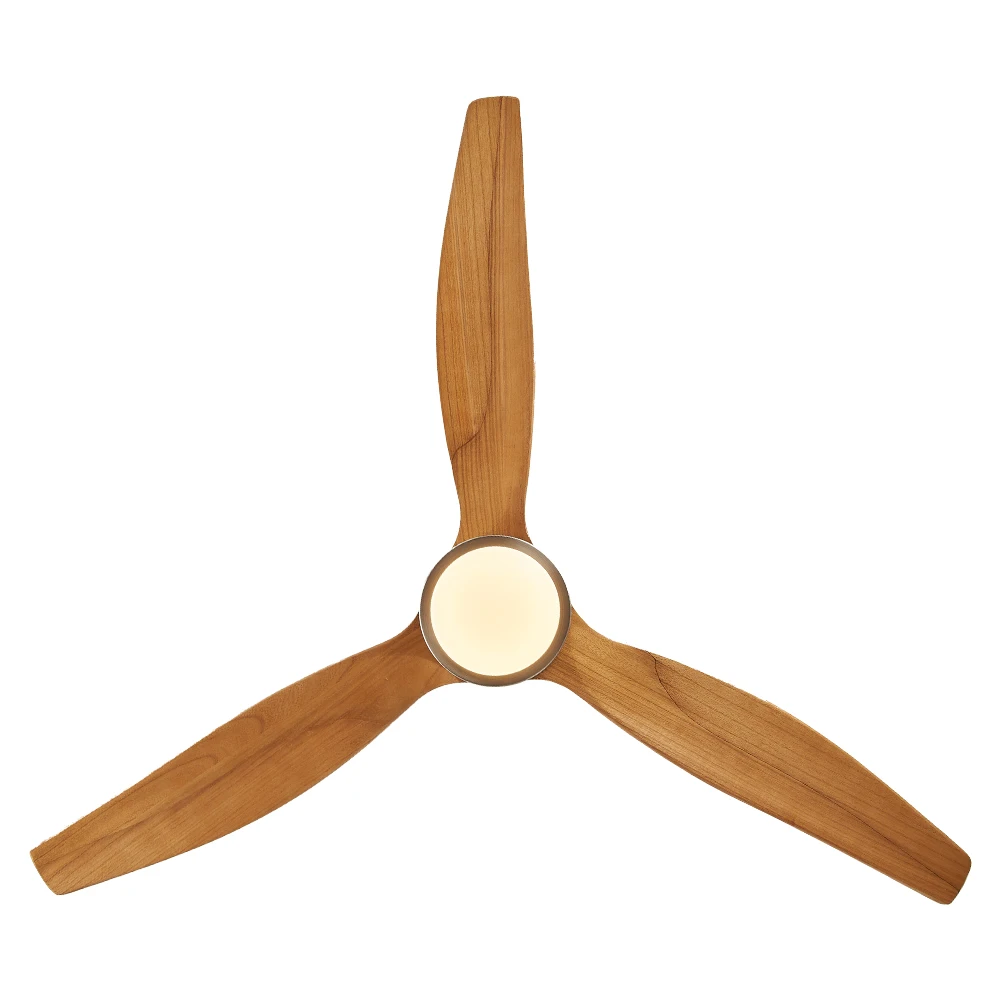 High Quality 3 Pcs Solid Wood Ceiling Fan Sand Nickel Color Silent Remote Control Ceiling Fan With LED Light - Image 3