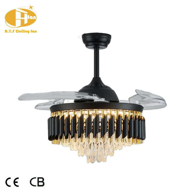 Hot Style Modern Design Ceiling Fan Black Gold Ceiling Fan With Led Light for Bed Room - Image 2