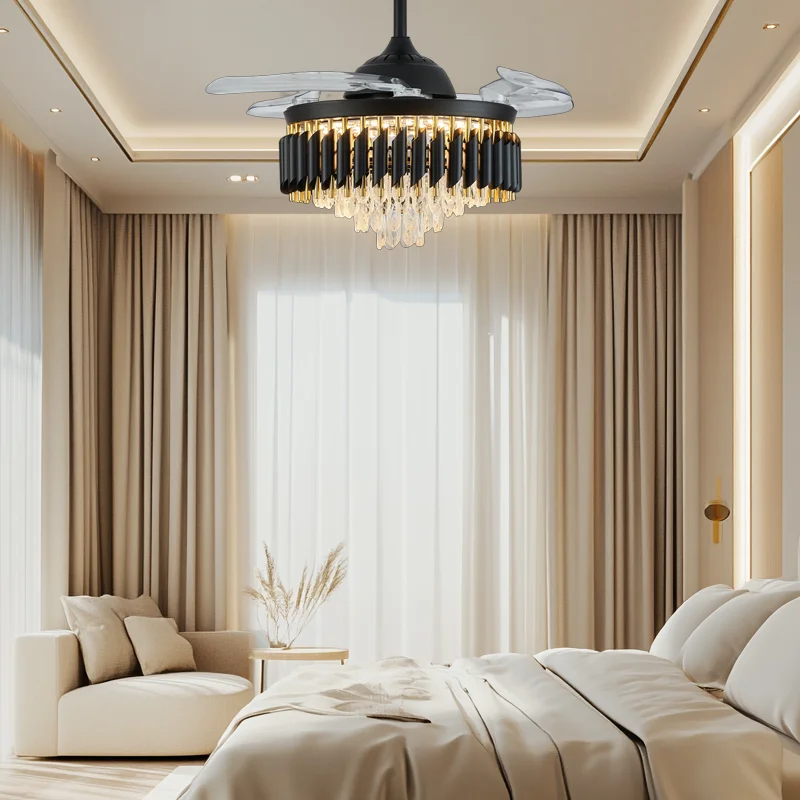Hot Style Modern Design Ceiling Fan Black Gold Ceiling Fan With Led Light for Bed Room - Image 6