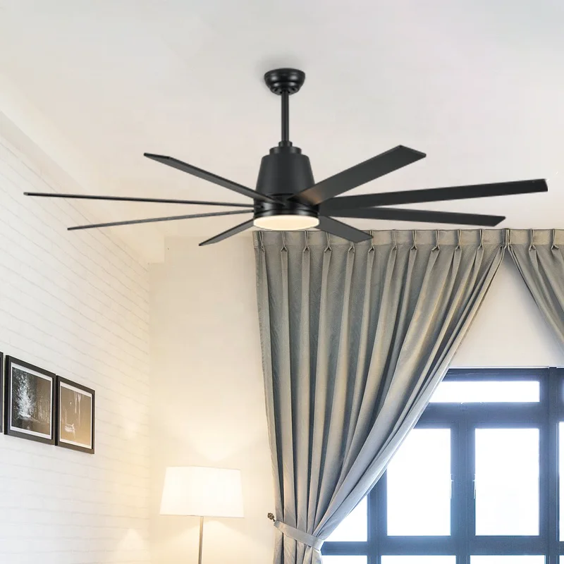 Traditional Style Ceiling Fan 60 72 Brown Metal & ABS Blades DC Motor 6 Speeds Remote Control LED Light - Image 3
