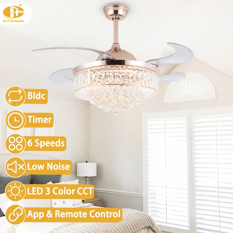 Factory Direct Retractable Ceiling Fan Light. Dimmable 3CCT. Reversible BLDC Motor. Smart Remote - Retractable Fan Light - Image 2