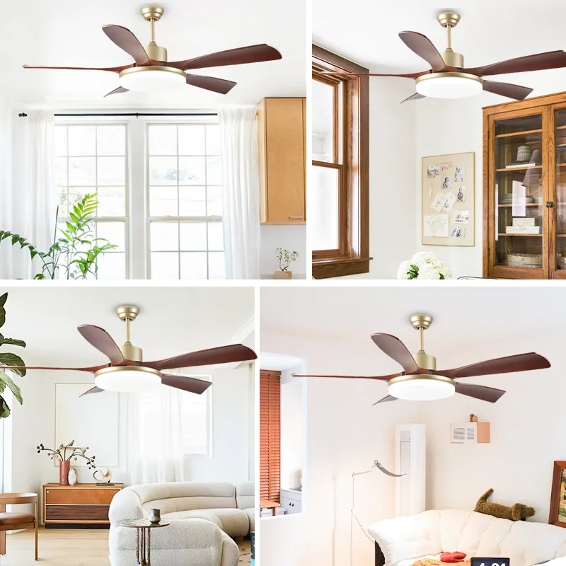 Retro Ceiling Fan Light for Home Dining Bedroom. Industrial Metal. Dimmable LED. Smart Remote -Indoor Decorative Fan Light - Image 5