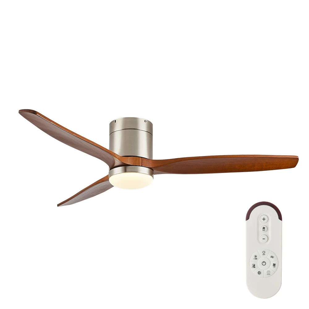 52 Inch Modern Ceiling Fan with LED Lights Remote Silent Cool Wind AC 110V Solid Wood Iron Body Remote Control Ceiling fan - Image 2