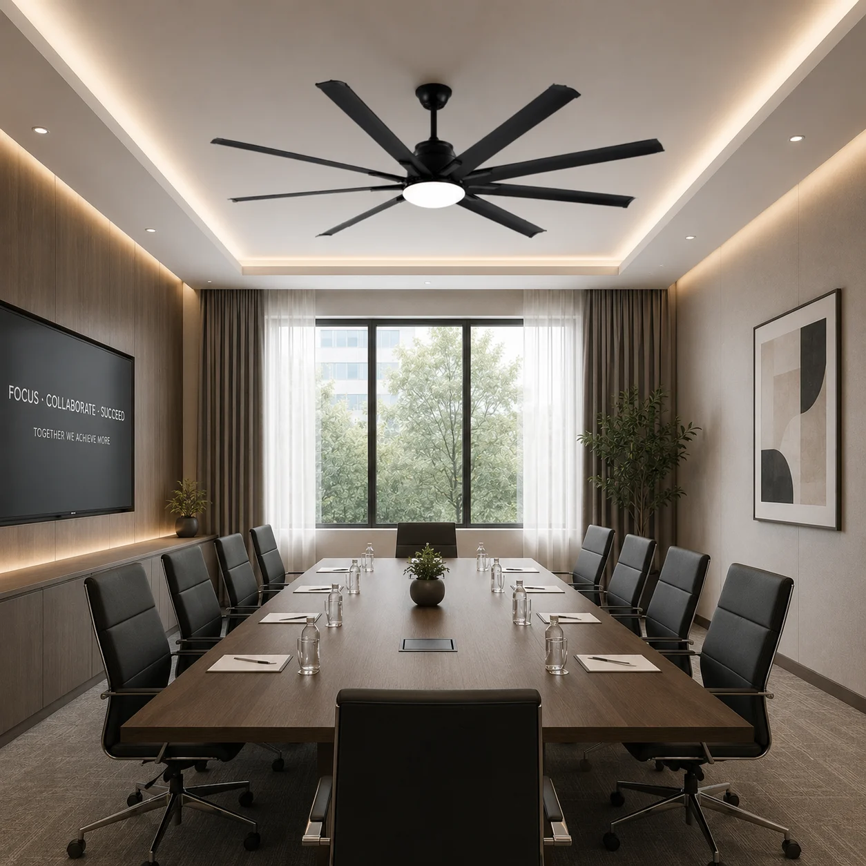 72inch Custom Large Ceiling Fan with LED Light Remote Control 8Blades High Performance Cooling Distribution Modern - Image 2