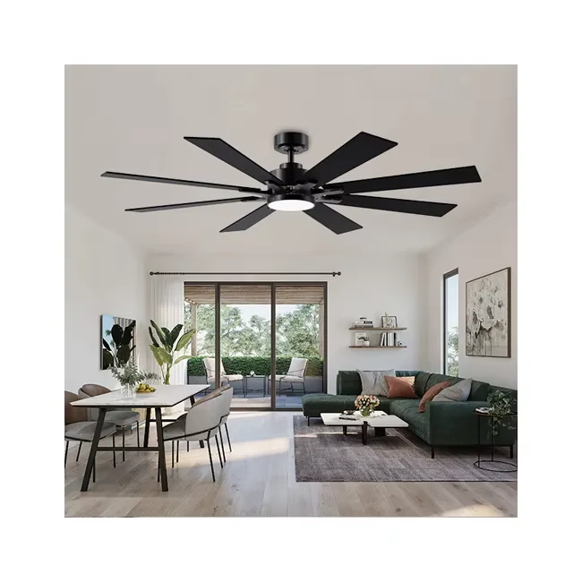 6-Speed Reversible Design 72-Inch Modern Ceiling Fan 6 Aluminum Blades Quiet DC Motor Remote Control Electric for Large Hotels - Image 2