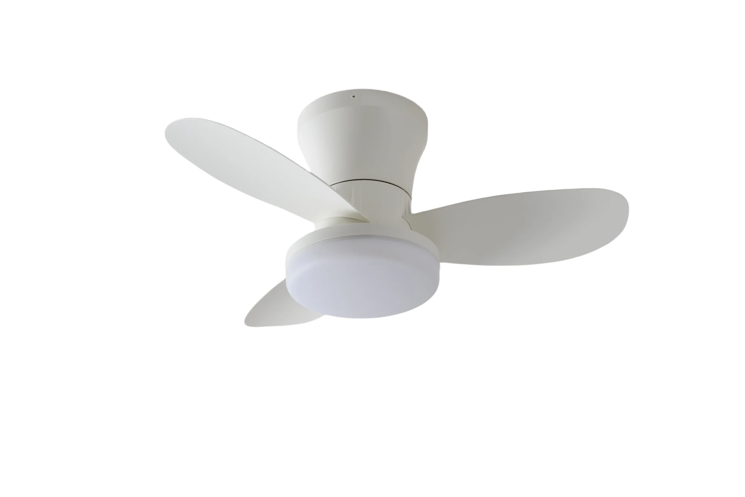 Modern Design Energy-Saving DC Motor 3-Speed 6-Speed Restaurant LED Ceiling Fan with Neutral White Finish Project Installation - Image 5