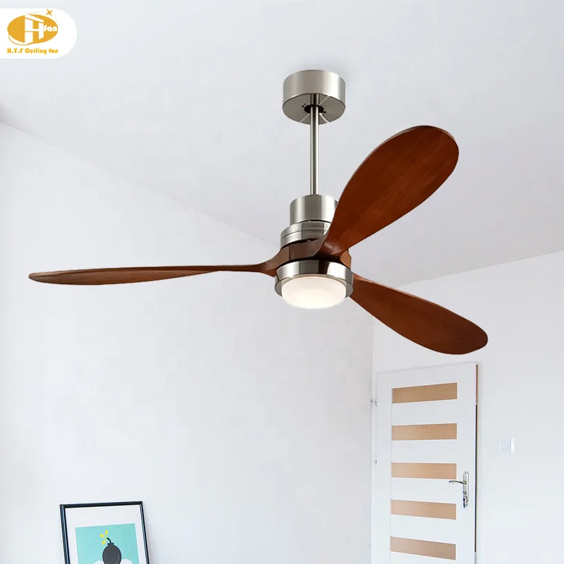 Professional American Nordic Retro 52 Inch LED Ceiling Fan Light Remote Control DC Wood Leaf Imported Frequency for Living Room - Image 2