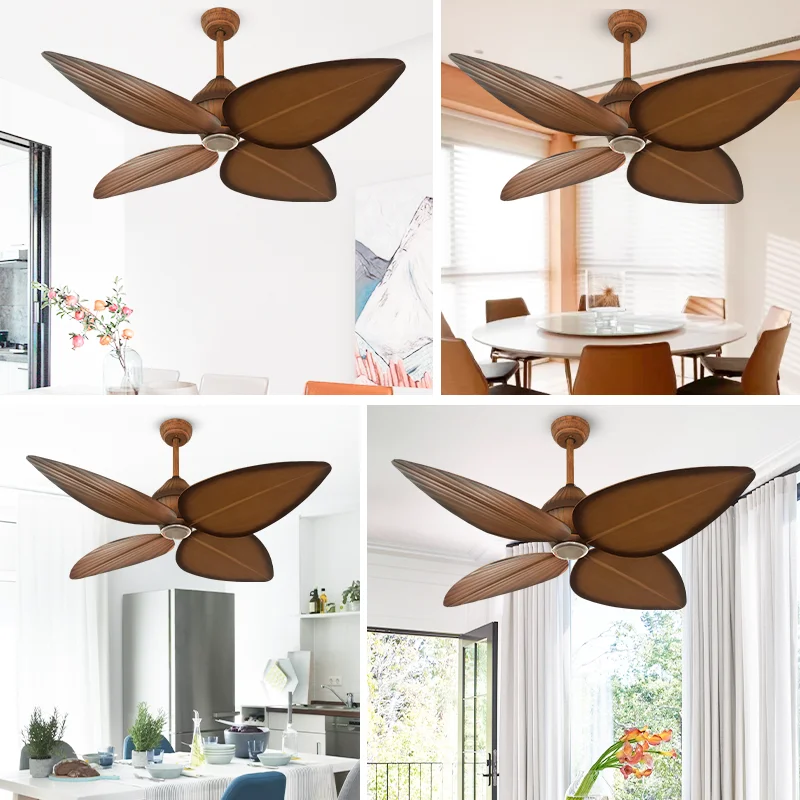 Retro Style 52 LED Dimmable Remote Straight Blades. Quiet DC Motor. Energy-Saving for Home Decorative Ceiling Fan - Image 5