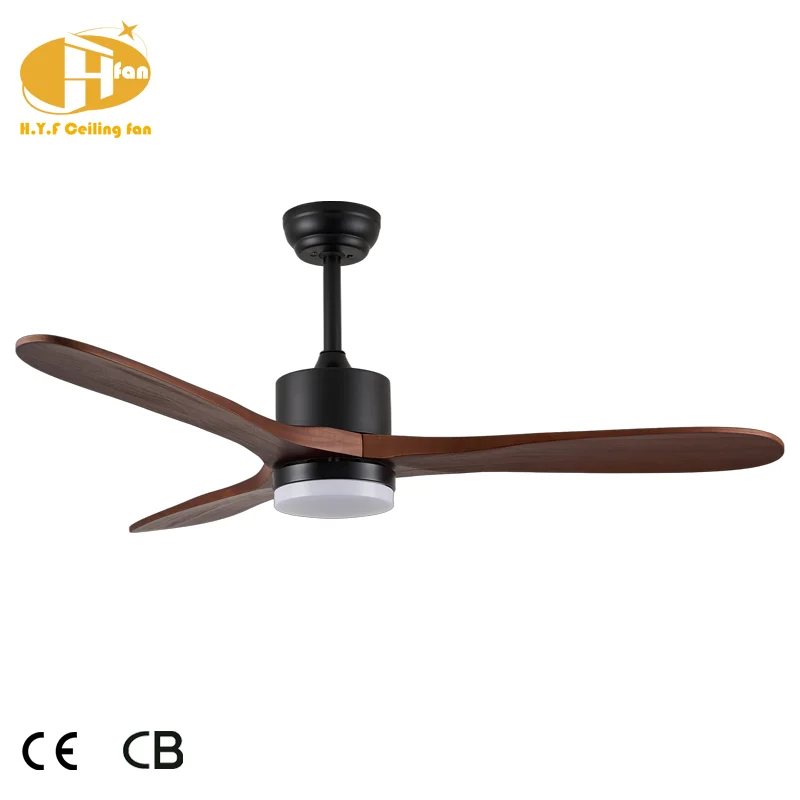 52 Inch Celling Fan 110V Smart Fan Lamp Solid Wood Iron Body Remote Control Ceiling Fan Ceiling Fan with LED Lights - Image 3