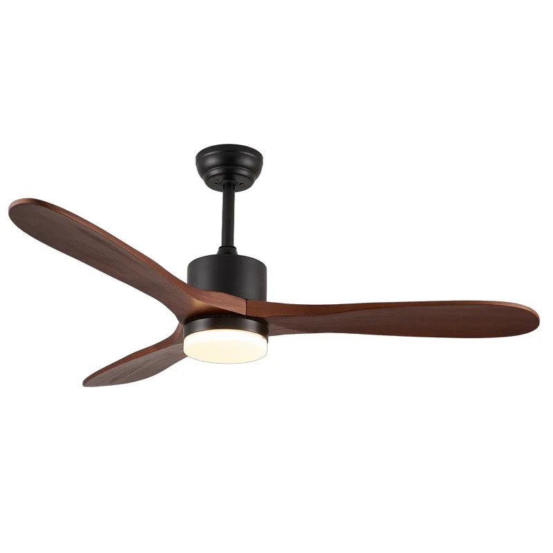 52 Inch Celling Fan 110V Smart Fan Lamp Solid Wood Iron Body Remote Control Ceiling Fan Ceiling Fan with LED Lights - Image 6