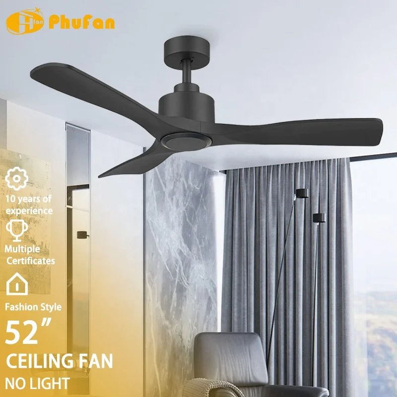 Outdoor Gazebo Ceiling Fan 52inch Modern Simple Black Color Smart CE Certified Outdoor Ceiling Fans for Patio - Image 2