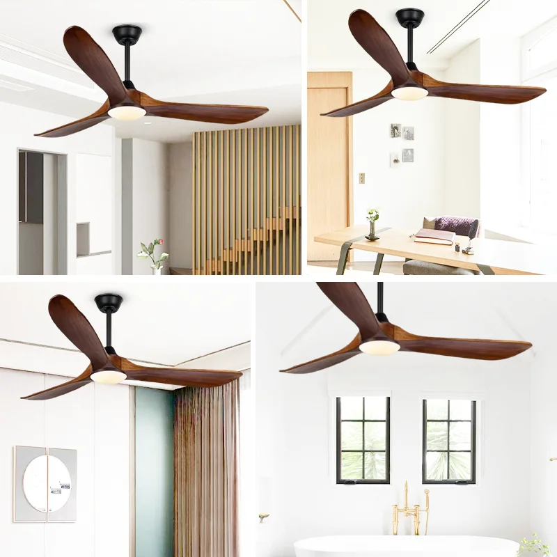 Hotel 42/48 Inches Flush Mount Wood-Blade Fan. Smart Remote. Mute DC Motor. 3000-6500K - Modern Flush Ceiling Fan - Image 5