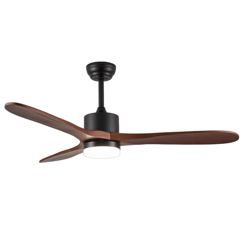 52 Inch Celling Fan 110V Smart Fan Lamp Solid Wood Iron Body Remote Control Ceiling Fan Ceiling Fan with LED Lights - Image 4