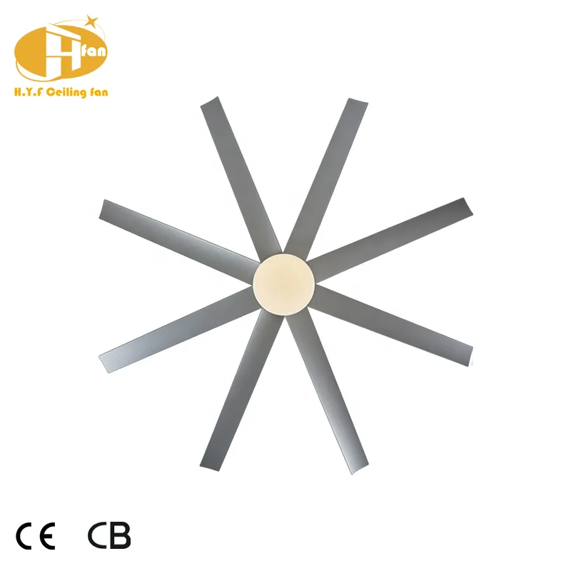 Modern DC Motor LED Remote Control 8 Blades Aluminum 72-Inch High Quality 6-Speed Dimmable Ceiling Fan with Light - Image 2