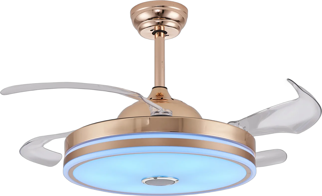 Factory Direct Sale 4 Pcs PC Blades Warm Light Ceiling Fan Six Speed DC Motor Remote Control Ceiling Fan - Image 2