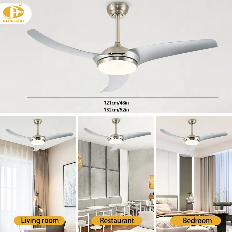 52 Incn LED Ceiling Fan Light. Ceiling Lights with Fan. 3 Blades. 6-Speed Quiet DC Motor. Modern Design for Bedroom Living Room - Image 4