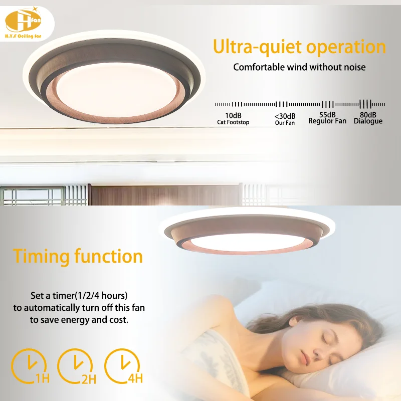 Bladeless Ceiling Fan with LED Light Quiet DC Motor. Remote Control. 6 Speeds. Dimmable. for Home & Office - Image 2
