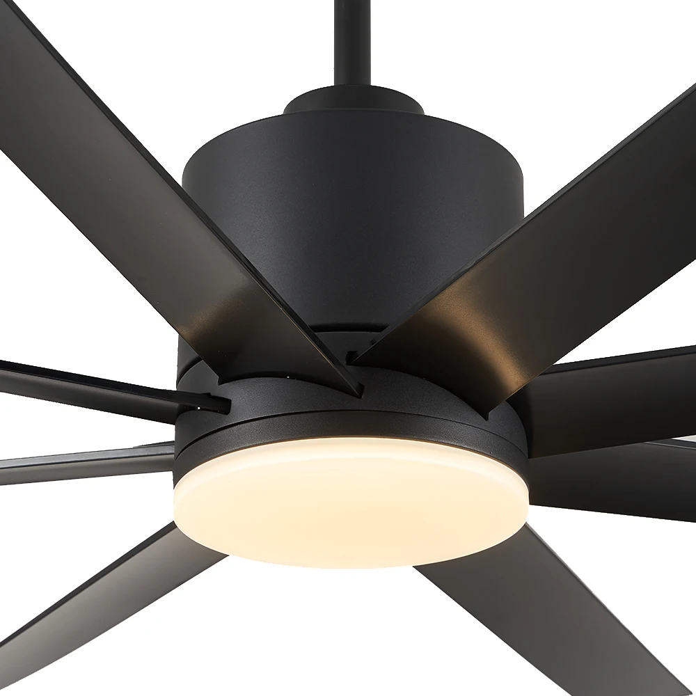 Ceiling Fan with Light 72 Inch Black 8 Blades DC Motor 6 Speed Reversible Quiet Remote Control - Image 3