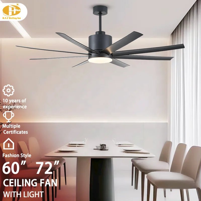 Big Size AC Electric Ceiling Fan with Lamp Metal Material for Household Living Room Outdoor RV Hotel Use - Image 4