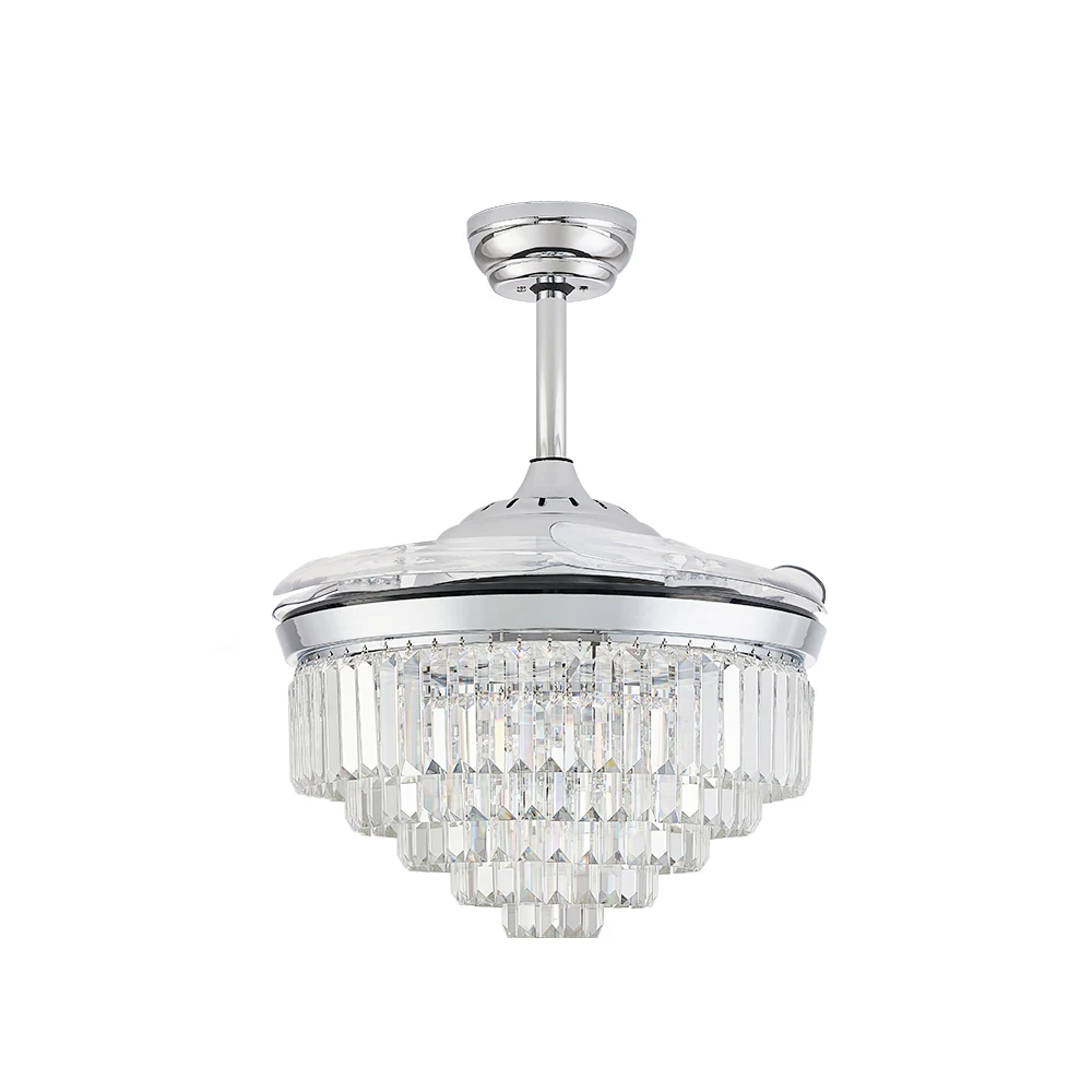 Modern Design 42 Inches Silver Color Ceiling Fan Retractable Ceiling Fan for Bedroom Living Room - Image 2