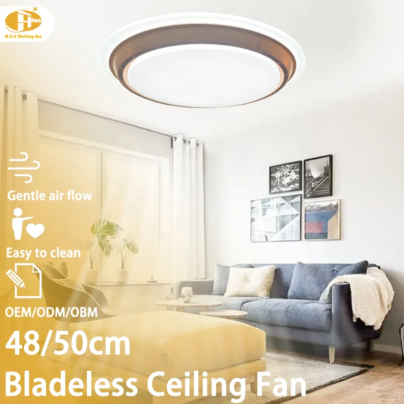 Modern Bladeless Ceiling Fan with LED Light. Remote Control. Quite DC Motor. Low Noise. for Bedroom. Living Room and Home Decor - Image 2