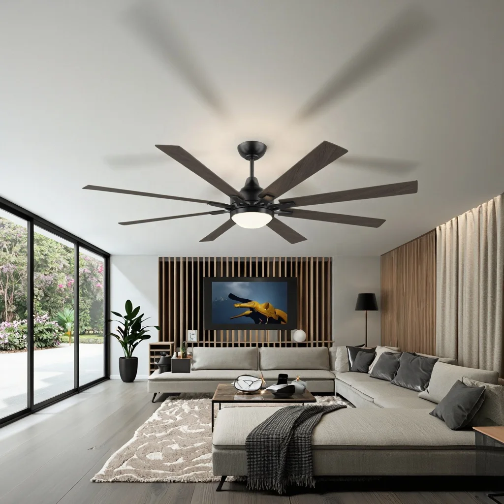 New Arrival 72-Inch LED Iron Ceiling Fan Remote Control 3 Color Changes Hot Air Cooler Night Light Electric DC Motor Energy - Image 5