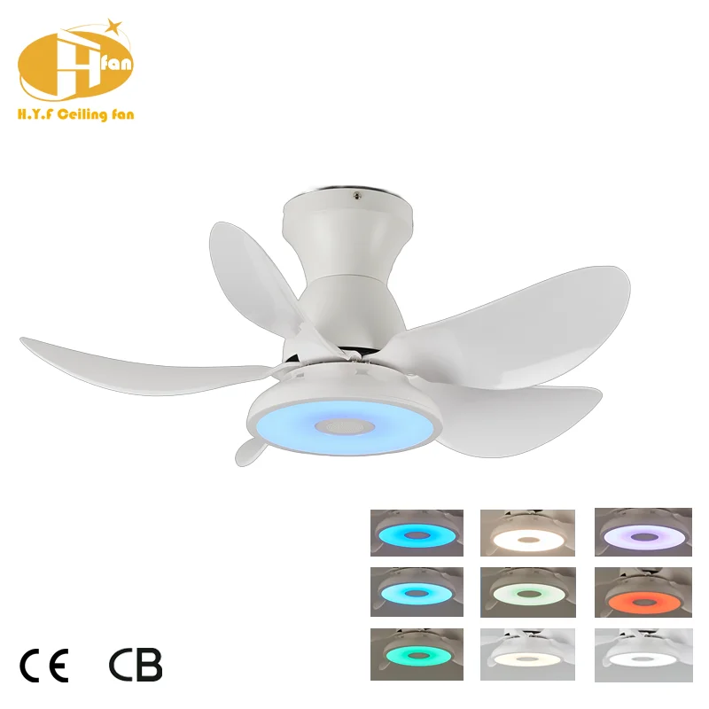 Smart 30-Inch RGB LED Ceiling Fans with Light 5 Blades & Iron Lamp Body DC Motor Remote Control for Living Room & Bedroom - Image 2