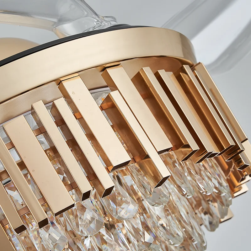Luxury Chandelier LED Ceiling Fan with Light Remote Control Hotel Use BLDC Motor Energy Saving - Image 5